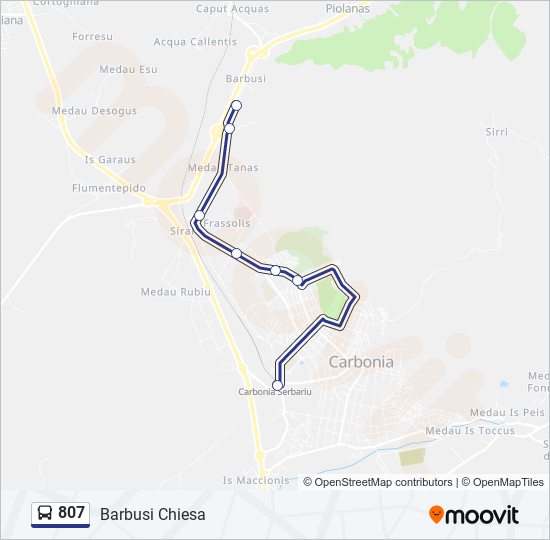 Bus 807 Route Map 807 Route: Schedules, Stops & Maps - Barbusi Chiesa (Updated)