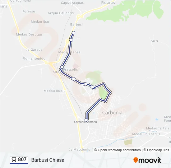 807 Bus Line Map