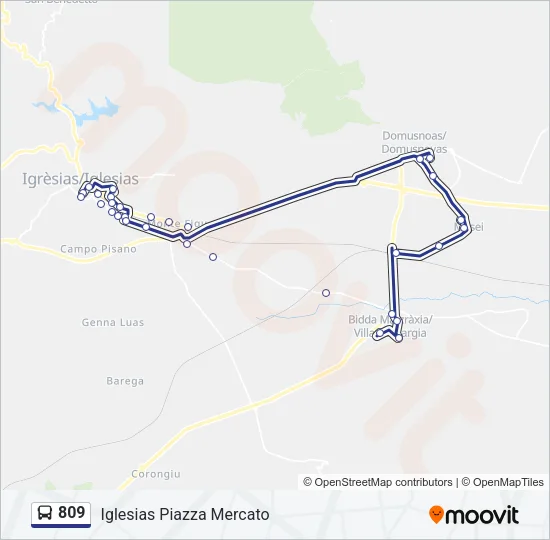809 Bus Line Map