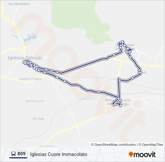 809 Bus Line Map