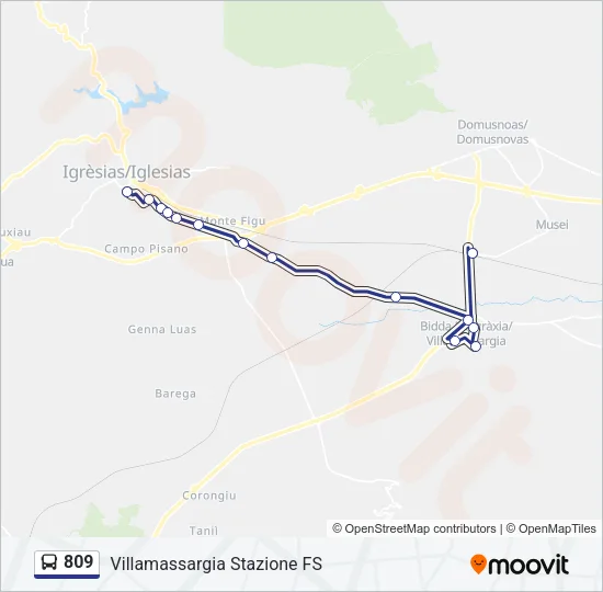 809 Bus Line Map