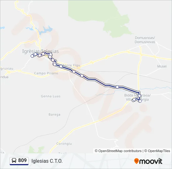 809 Bus Line Map