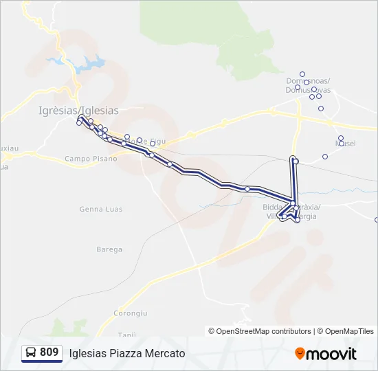 809 Bus Line Map