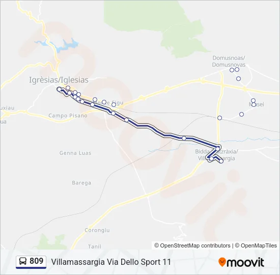 809 Bus Line Map