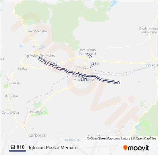 Percorso linea bus 810