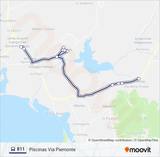 811 Bus Line Map