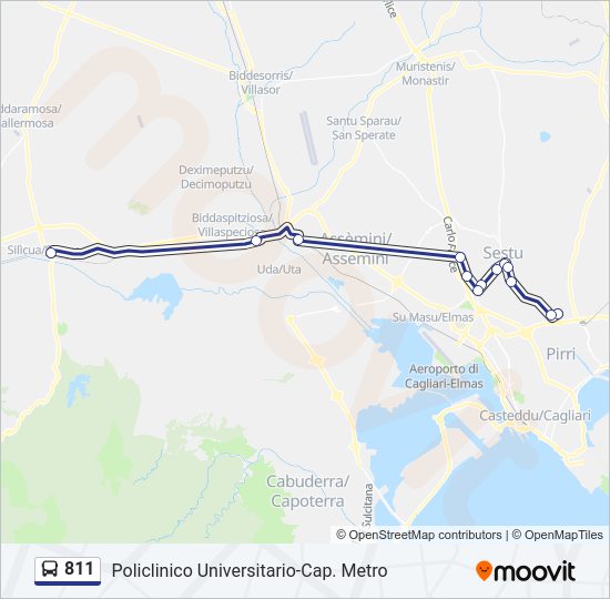 Percorso linea bus 811