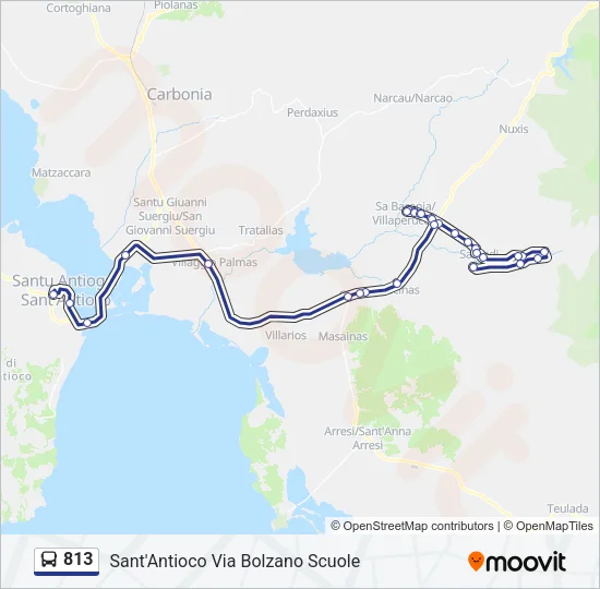 813 Bus Line Map
