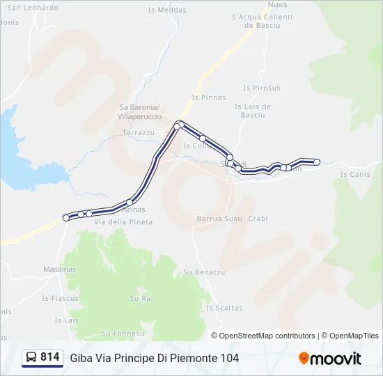 814 Bus Line Map