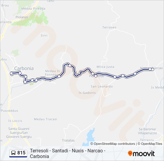 Percorso linea bus 815