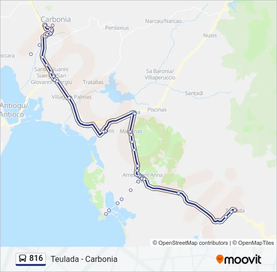 816 Bus Line Map