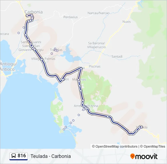816 Bus Line Map