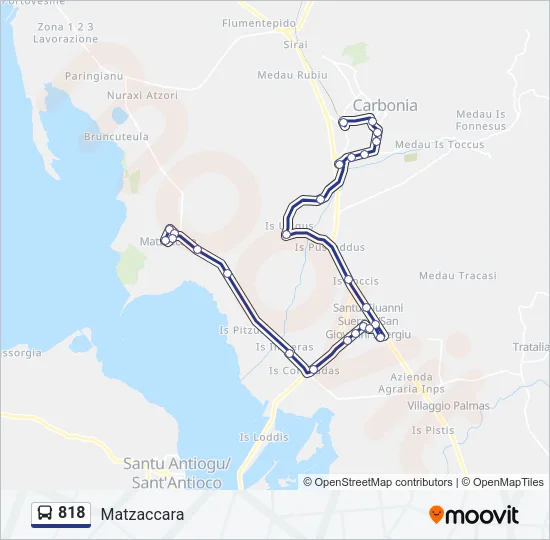 818 Bus Line Map