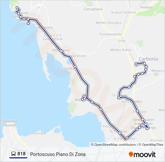 818 Bus Line Map