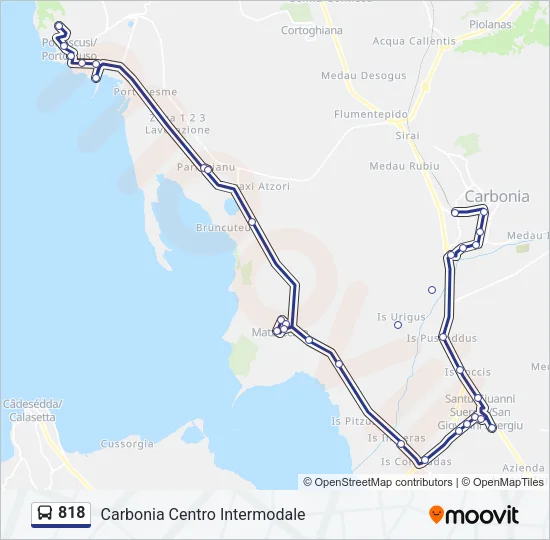 818 Bus Line Map