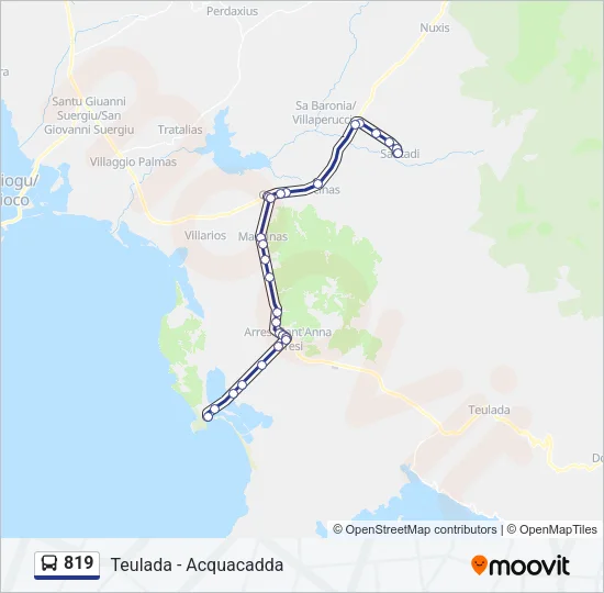 819 Bus Line Map