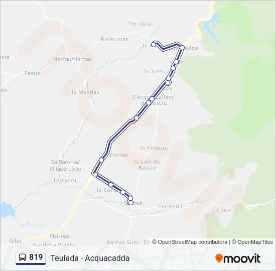Percorso linea bus 819
