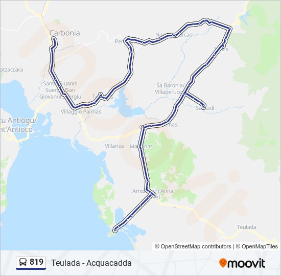 819 bus Line Map