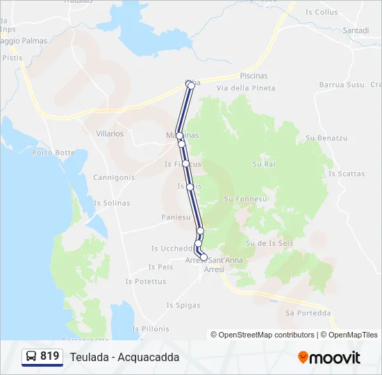 819 Bus Line Map