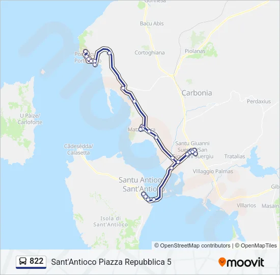 822 Bus Line Map
