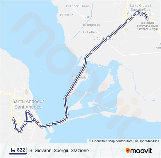 822 Bus Line Map