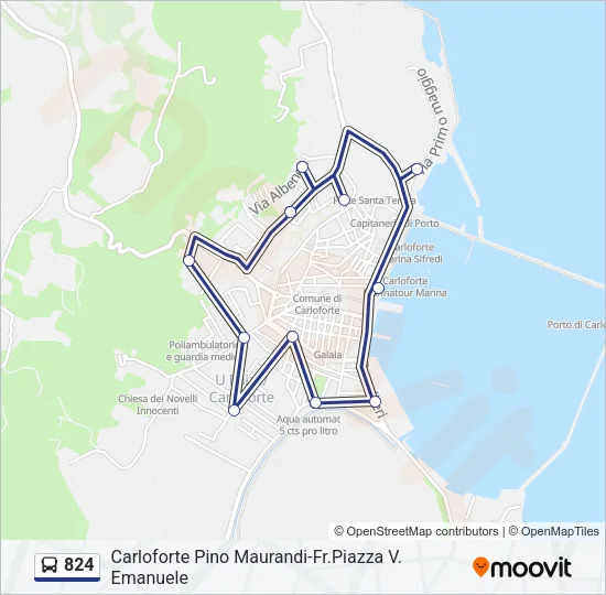 Percorso linea bus 824