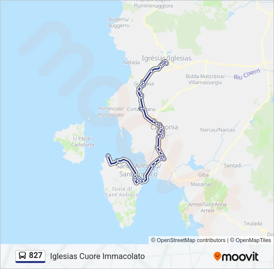 827 Bus Line Map