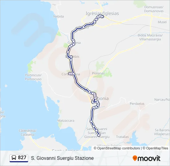 827 Bus Line Map
