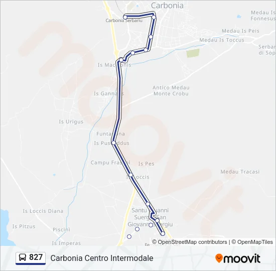 827 Bus Line Map