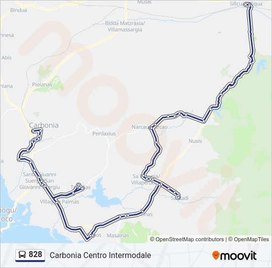 Percorso linea bus 828