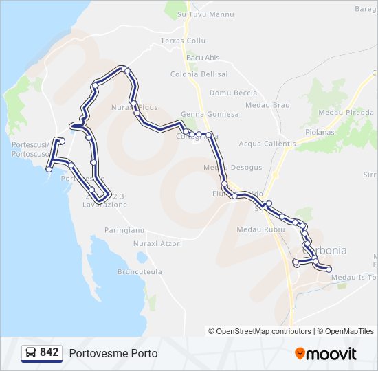Percorso linea bus 842