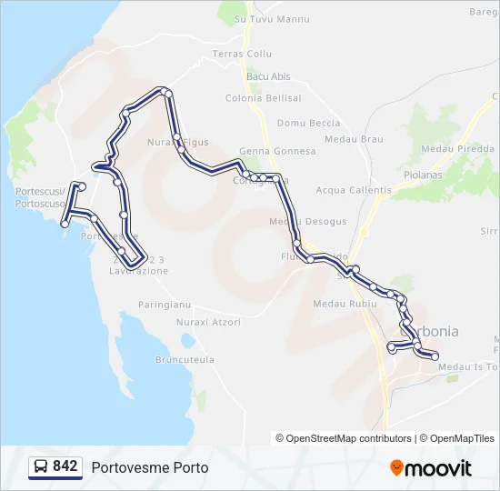 842 Bus Line Map