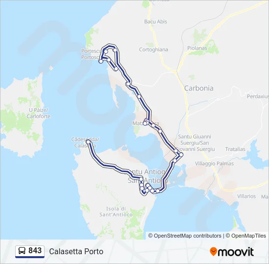 843 Bus Line Map
