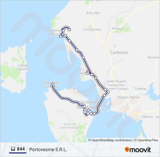 Percorso linea bus 844