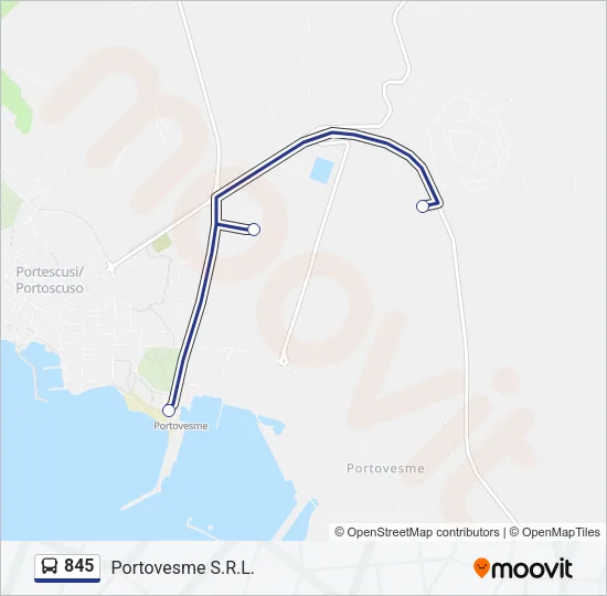 845 Bus Line Map