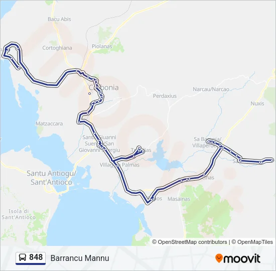 848 Bus Line Map
