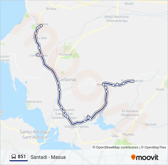 851 Bus Line Map