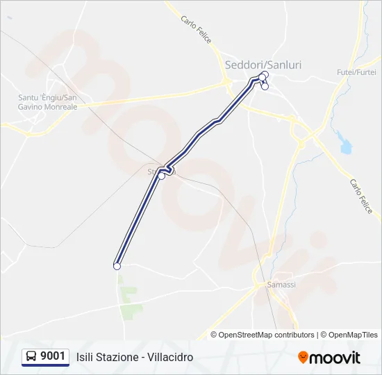 9001 Bus Line Map