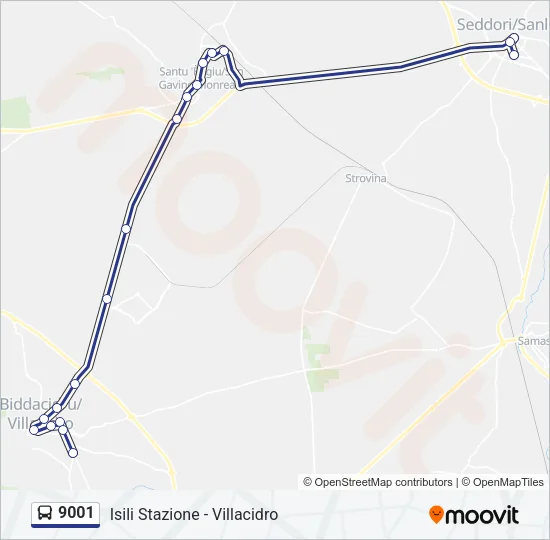 9001 Bus Line Map