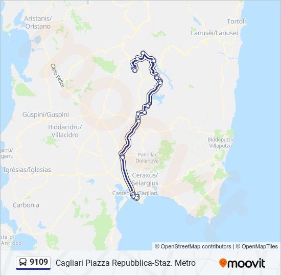 9109 bus Line Map