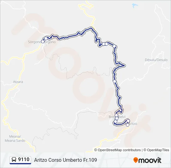 9110 Bus Line Map