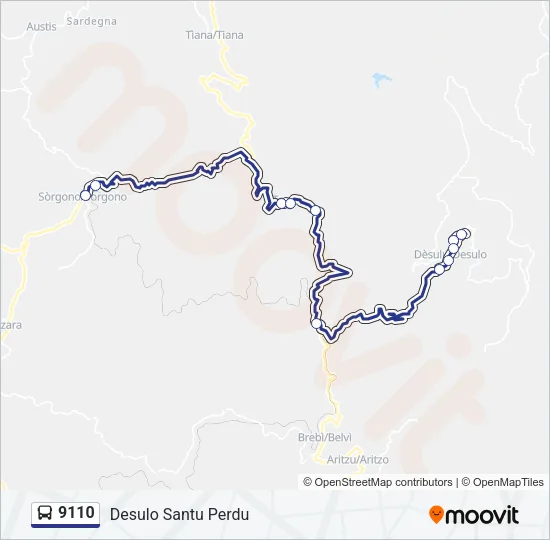 9110 Bus Line Map