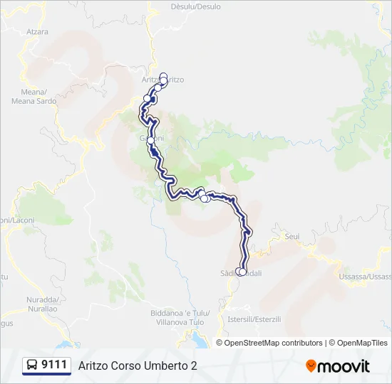 9111 Bus Line Map