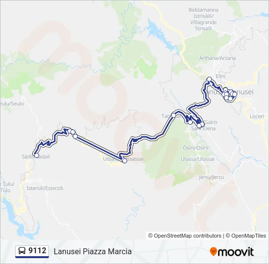 9112 Bus Line Map