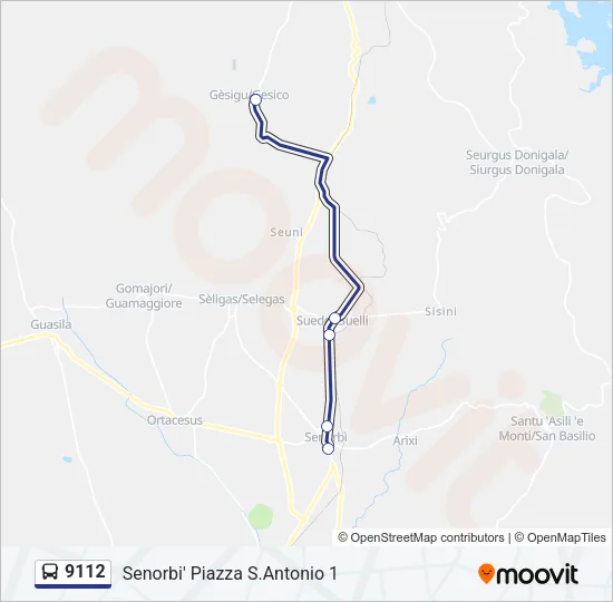 9112 Bus Line Map