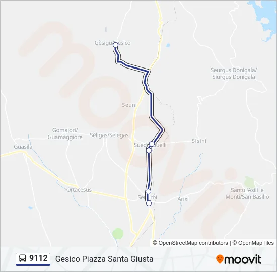 9112 Bus Line Map