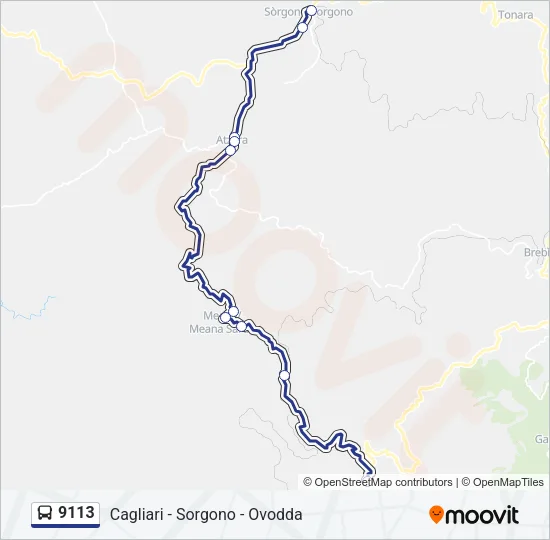 9113 Bus Line Map