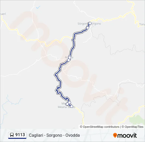 9113 Bus Line Map