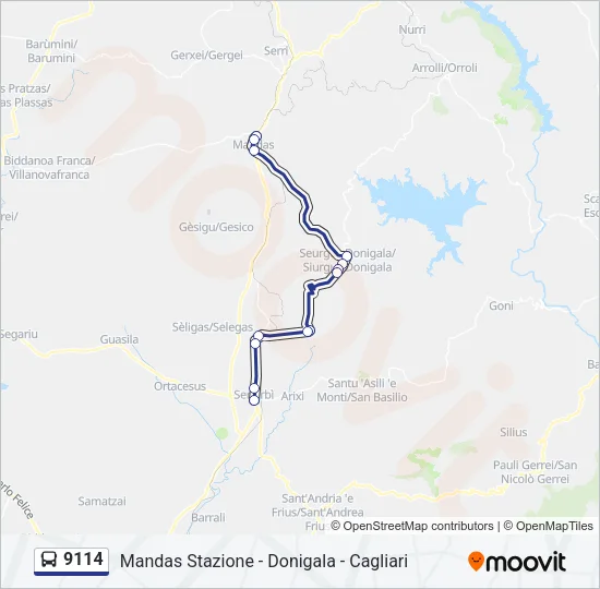 9114 Bus Line Map