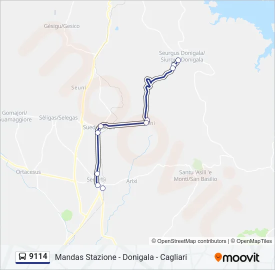 9114 Bus Line Map